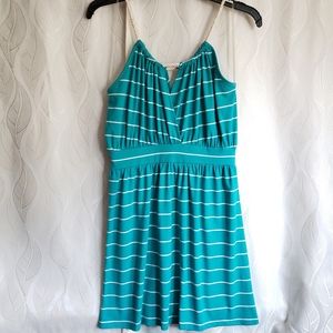 Nautical Gold Rope Horizontal Stripe Mini Dress
